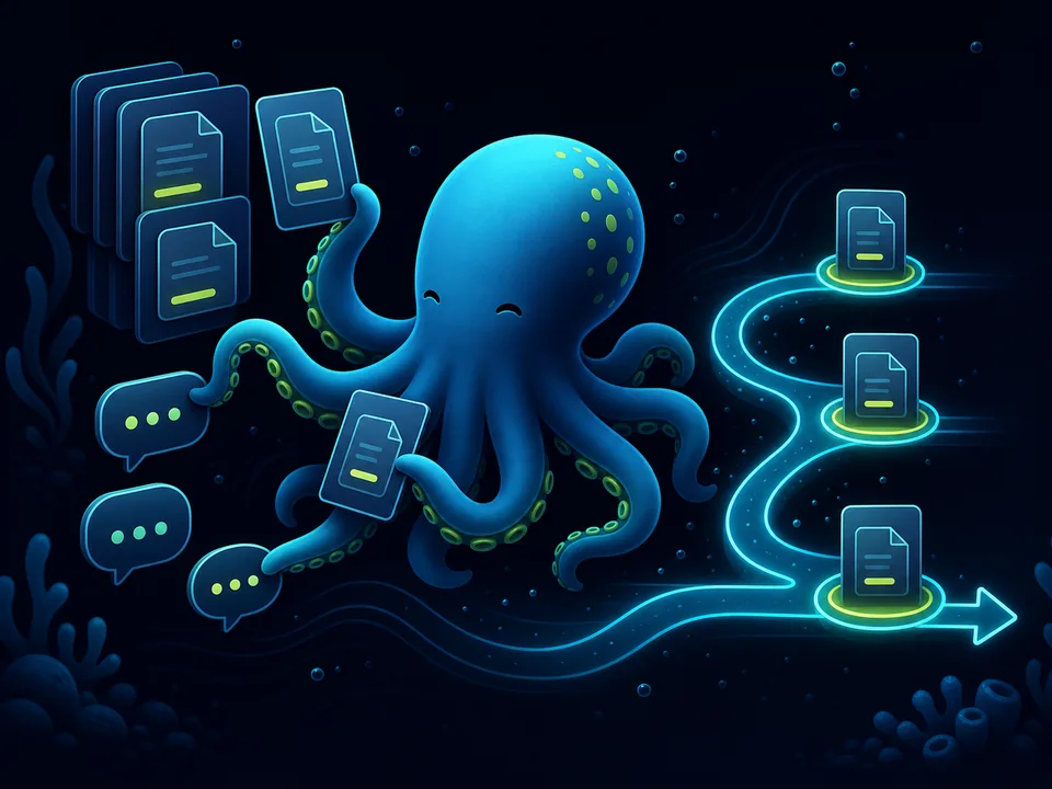 Tentaclick mascot sorting quote follow-up cards