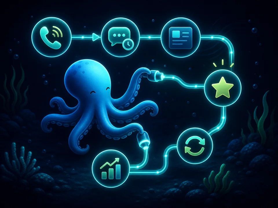 Tentaclick mascot assembling the Wave System